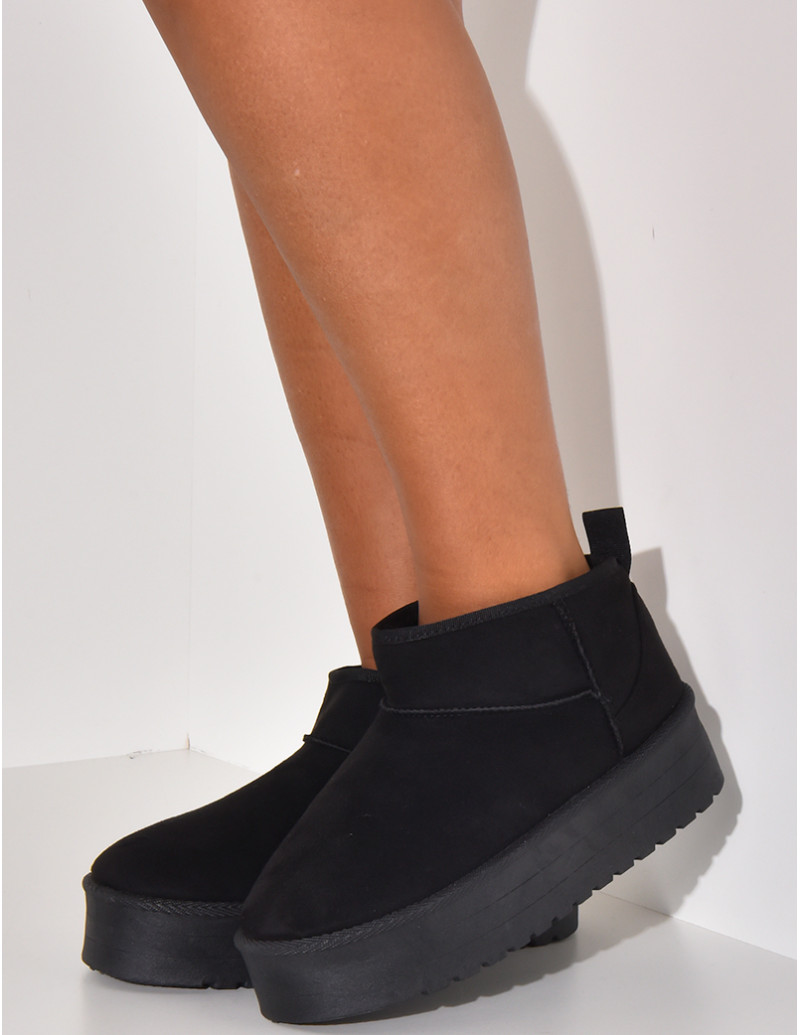 Bottines en suédine fourrées