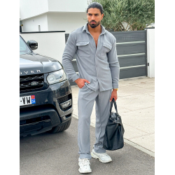 Ensemble pantalon et chemise à poches côtelé Ensemble pantalon et chemise à poches côtelé