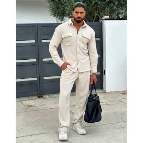 Ensemble pantalon et chemise à poches côtelé Ensemble pantalon et chemise à poches côtelé