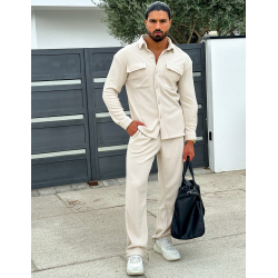 Ensemble pantalon et chemise à poches côtelé Ensemble pantalon et chemise à poches côtelé