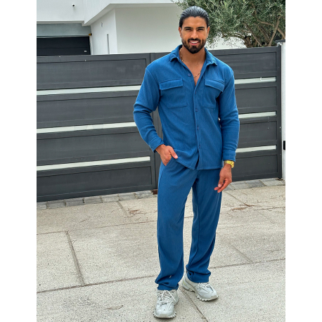 Ensemble pantalon et chemise à poches côtelé Ensemble pantalon et chemise à poches côtelé