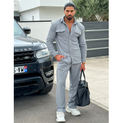 Ensemble pantalon et chemise à poches côtelé Ensemble pantalon et chemise à poches côtelé