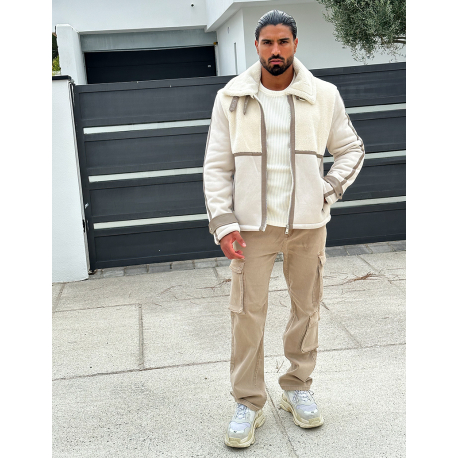 Veste en suédine et fourrure Veste en suédine et fourrure