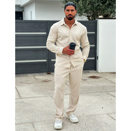 Ensemble pantalon et chemise plissé Ensemble pantalon et chemise plissé