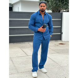 Ensemble pantalon et chemise plissé