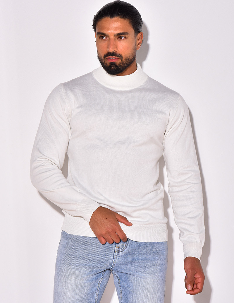 Pull fin à petit col