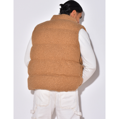 Doudoune sans manches effet peau de mouton Doudoune sans manches effet peau de mouton