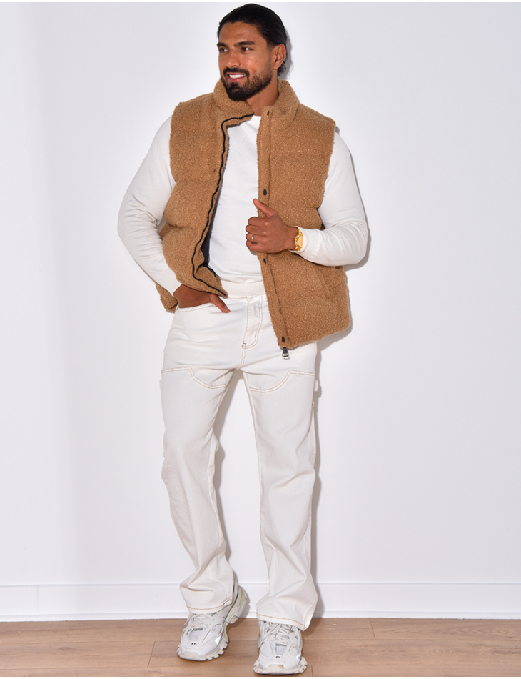 Doudoune sans manches effet peau de mouton Doudoune sans manches effet peau de mouton