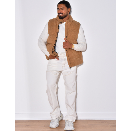 Doudoune sans manches effet peau de mouton Doudoune sans manches effet peau de mouton