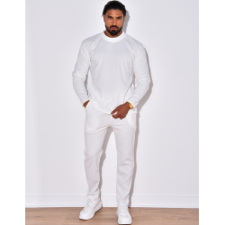 Embossed t-shirt and trouser set
