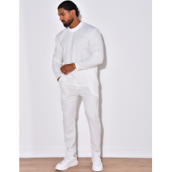 Embossed t-shirt and trouser set