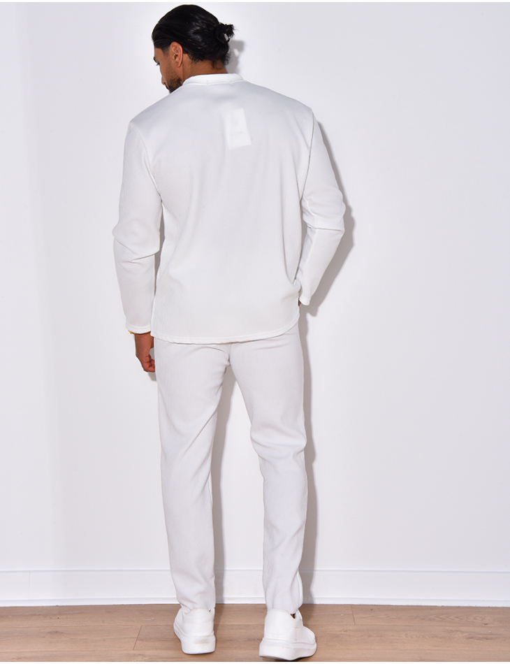 Embossed t-shirt and trouser set