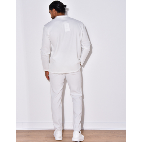 Embossed t-shirt and trouser set