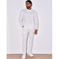 Embossed t-shirt and trouser set