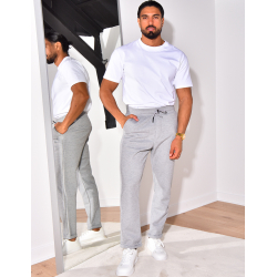 Pantalon texturé à ceinture élastique Pantalon texturé à ceinture élastique