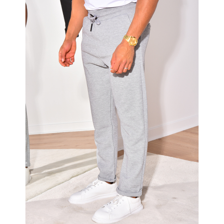 Pantalon texturé à ceinture élastique Pantalon texturé à ceinture élastique