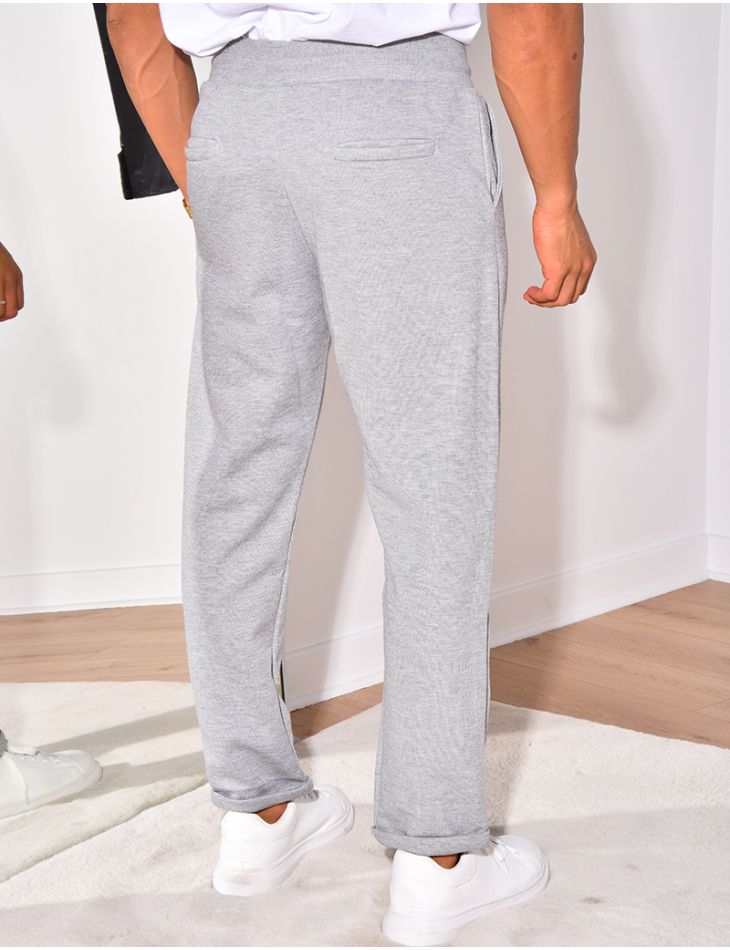 Pantalon texturé à ceinture élastique Pantalon texturé à ceinture élastique