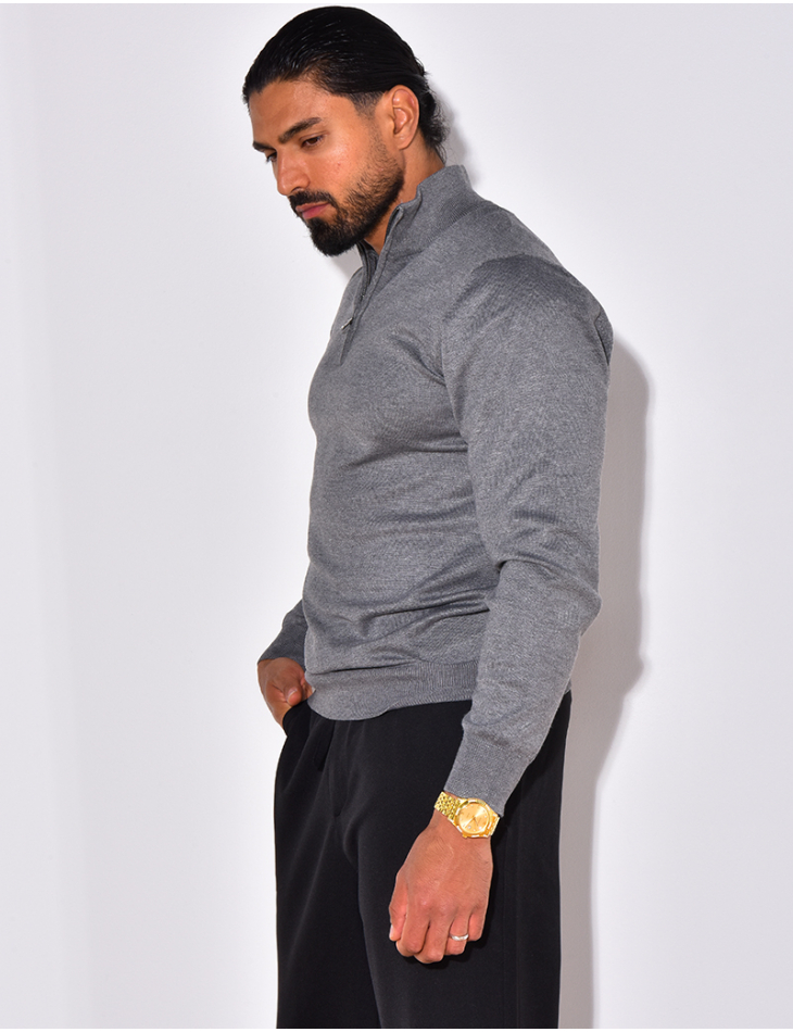 Pull fin col à fermeture éclaire Pull fin col à fermeture éclaire