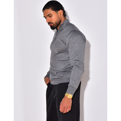 Pull fin col à fermeture éclaire Pull fin col à fermeture éclaire