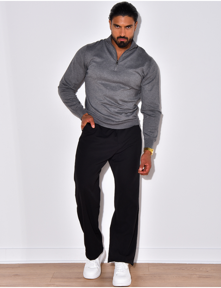 Pull fin col à fermeture éclaire Pull fin col à fermeture éclaire