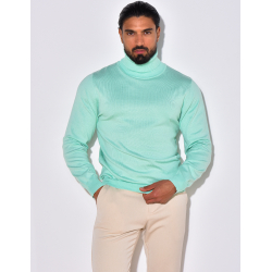 Pull fin col roulé