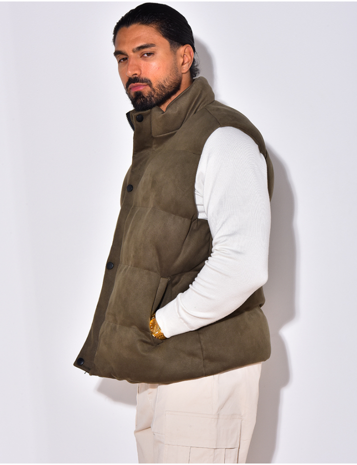 Doudoune sans manches en suédine Doudoune sans manches en suédine