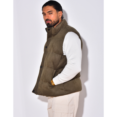 Doudoune sans manches en suédine Doudoune sans manches en suédine