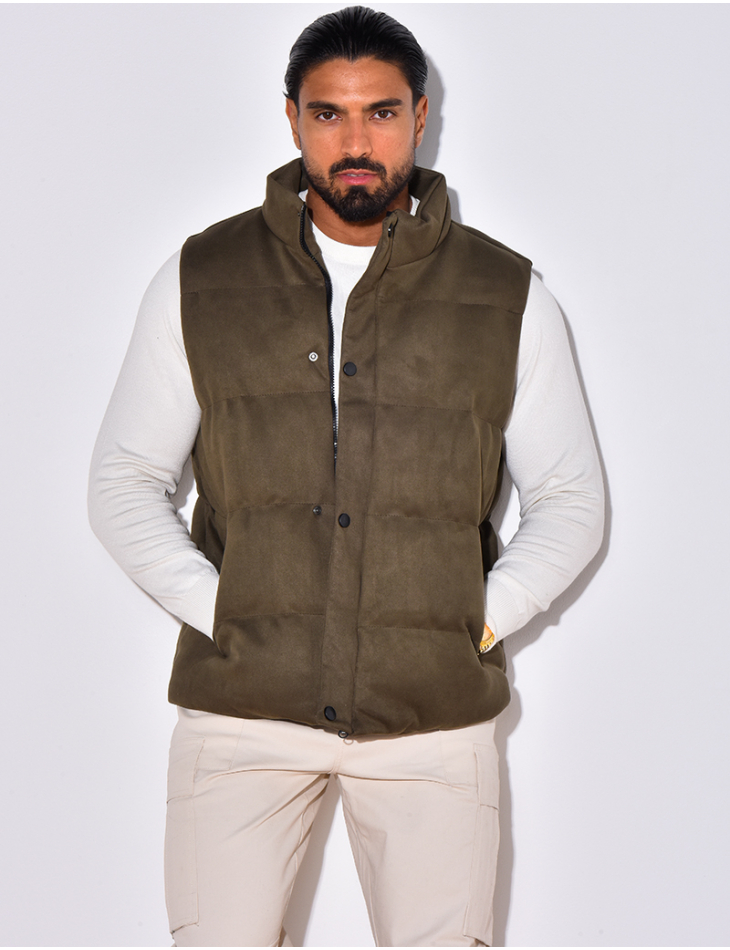 Doudoune sans manches en suédine Doudoune sans manches en suédine