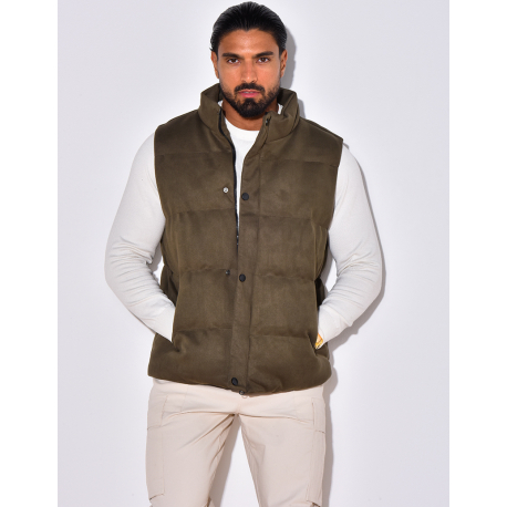 Doudoune sans manches en suédine Doudoune sans manches en suédine