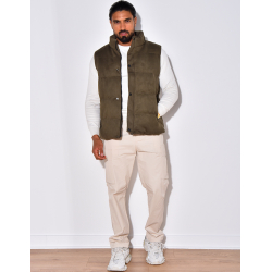 Doudoune sans manches en suédine Doudoune sans manches en suédine