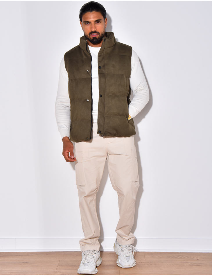 Doudoune sans manches en suédine Doudoune sans manches en suédine