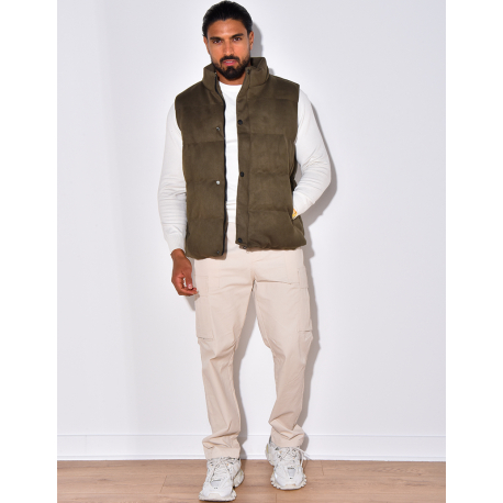 Doudoune sans manches en suédine Doudoune sans manches en suédine
