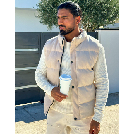 Doudoune sans manches en suédine Doudoune sans manches en suédine