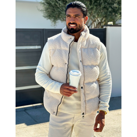 Doudoune sans manches effet peau de mouton Doudoune sans manches effet peau de mouton