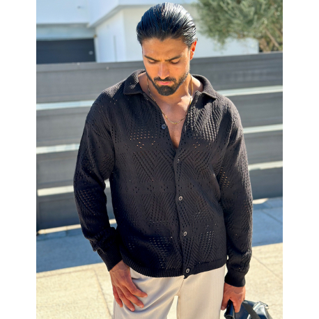 Chemise en laine ajourée