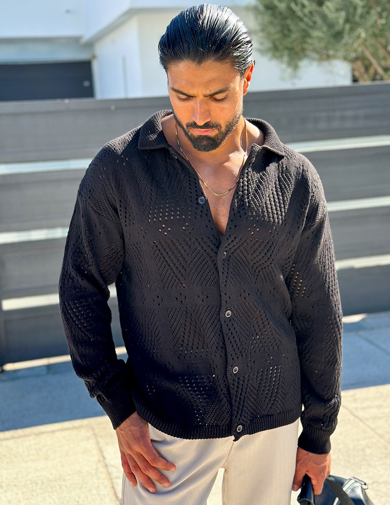 Chemise en laine ajourée