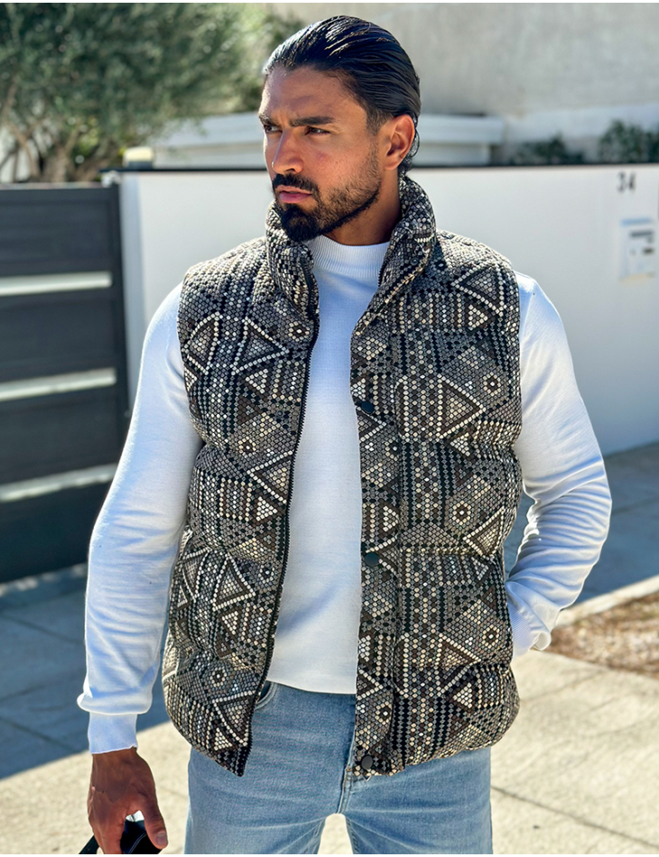 Doudoune sans manches à motifs Doudoune sans manches à motifs