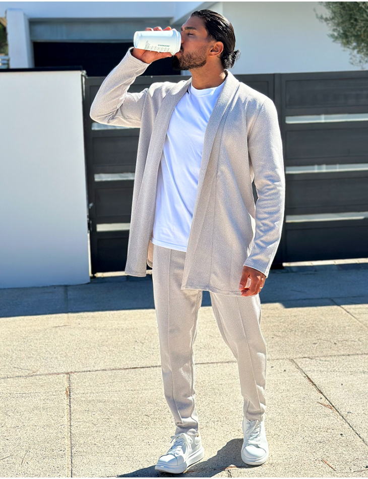 Ensemble pantalon et gilet à relief