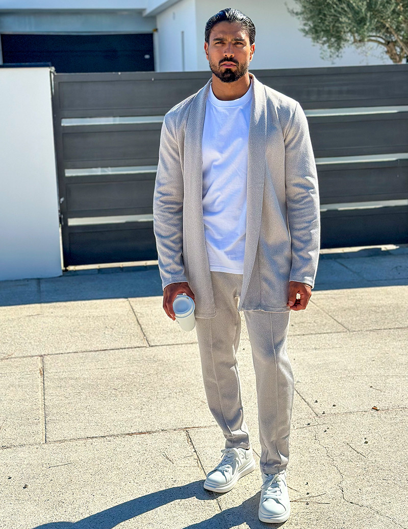 Ensemble pantalon et gilet à relief