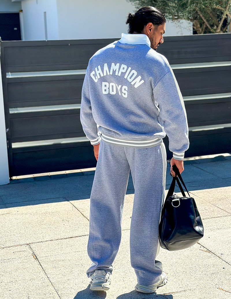 Ensemble pantalon et veste bi-color molletonné 