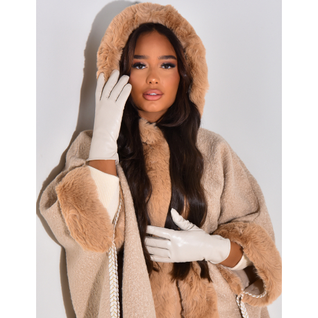 Gants en similicuir souple intérieur fourré