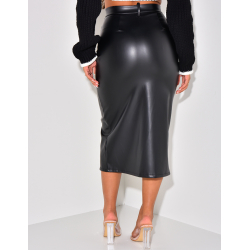 Jupe longue fendue en similicuir Jupe longue fendue en similicuir