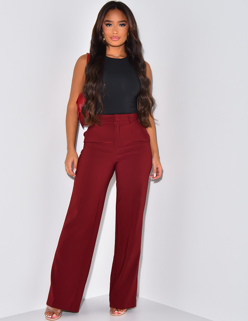   Straight-leg tailored trousers