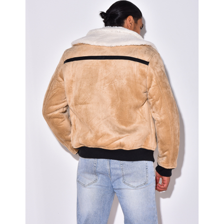 Bomber suedine col mouton homme best sale