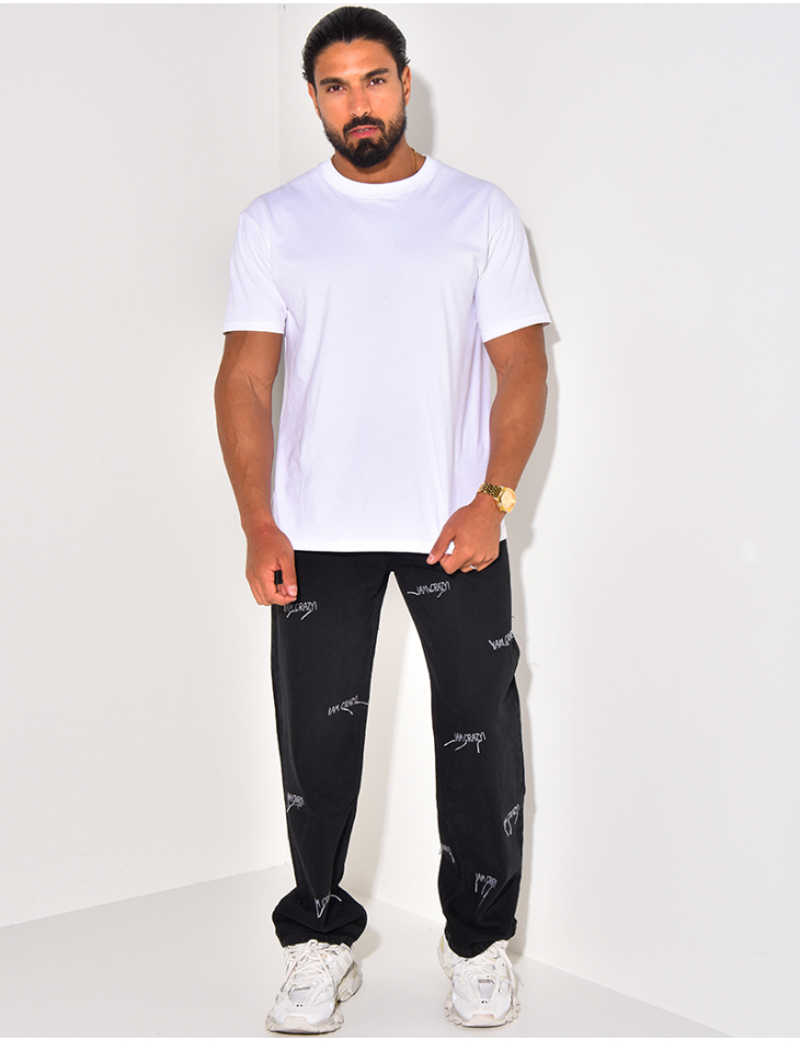 Jeans coupe large "I am crazy" Jeans coupe large "I am crazy"