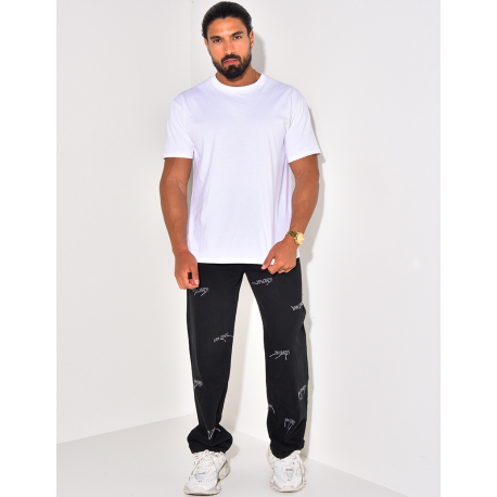 Jeans coupe large "I am crazy" Jeans coupe large "I am crazy"