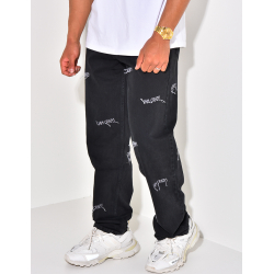 Jeans coupe large "I am crazy" Jeans coupe large "I am crazy"