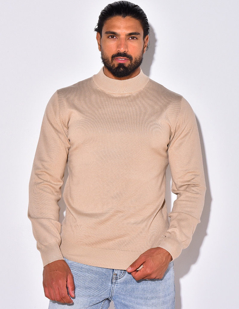 Pull fin à petit col