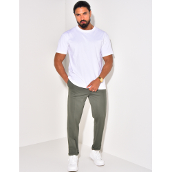 Pantalon texturé à ceinture élastique