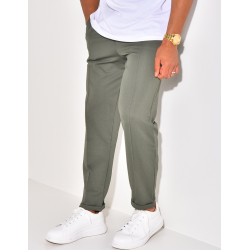 Pantalon texturé à ceinture élastique